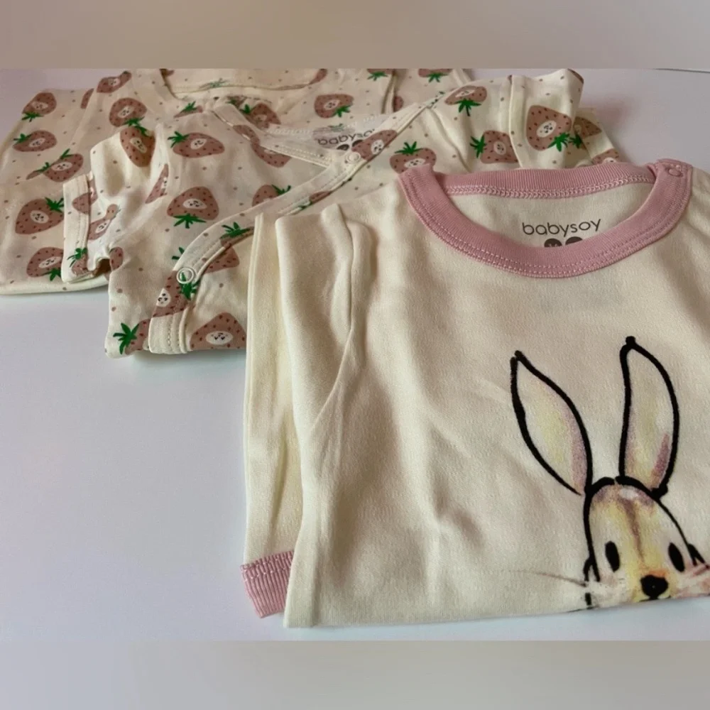 NWT. Jane Goodall Janey Baby One Piece, Rabbit/Peonies